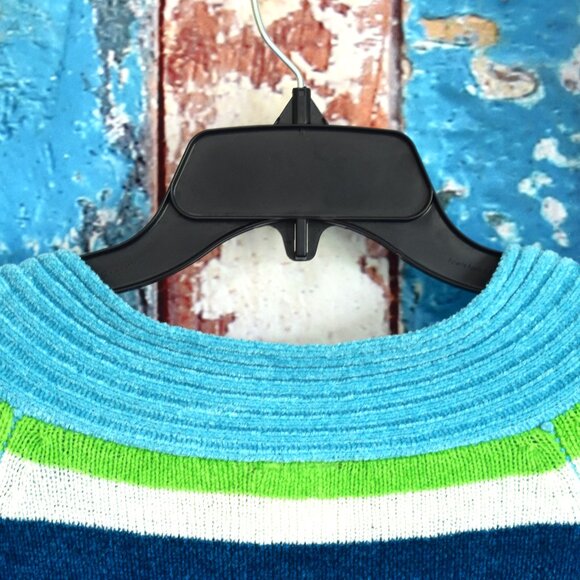 Women's Faded Glory Stretch Sweater V-Neck Striped MEDIUM Multicolor - Picture 9 of 12